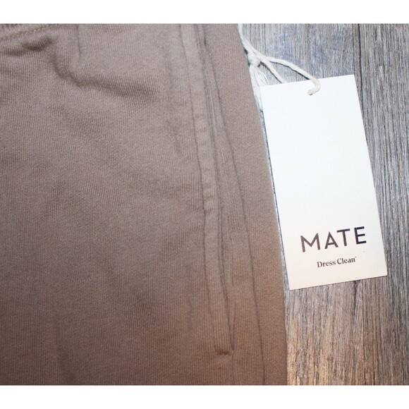 Mate The Label Organic Fleece Relaxed Pocket Jogger Sweatpants MUS TAN $128 XS - Picture 3 of 6